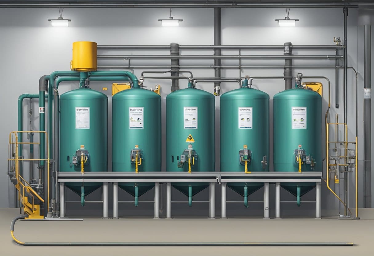 HVO Diesel being stored in labeled tanks with proper ventilation and safety measures in place